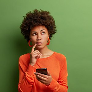 Lady thinks something over